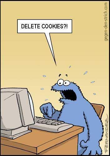 Delete cookies funny image cookiemonster