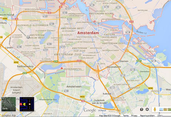 Google Maps start Pacman
