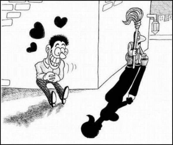 grappig plaatje illusie mooie vrouw