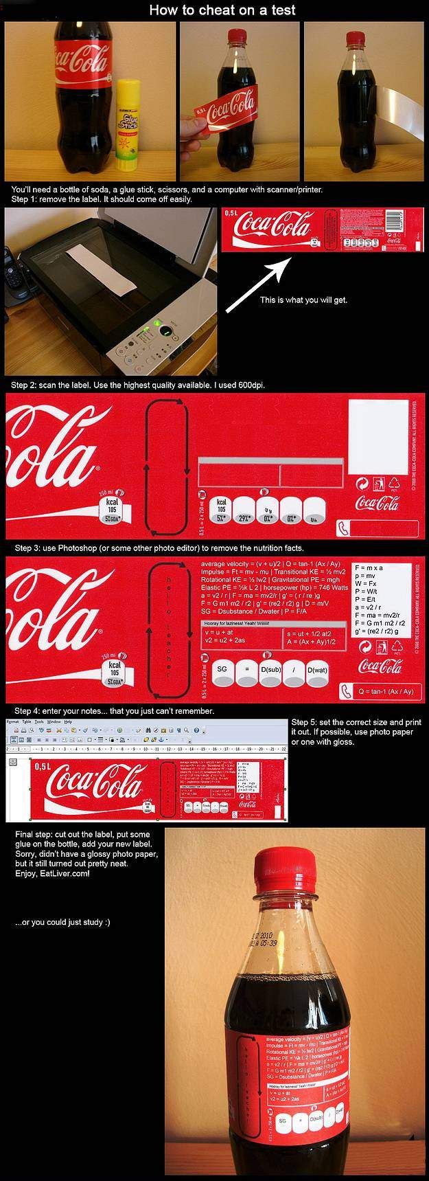 how to cheat funny image cola bottle
