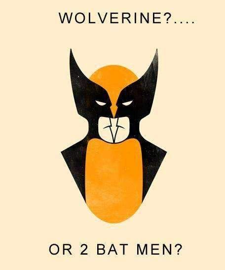 Wolverine of 2 batmen funny image